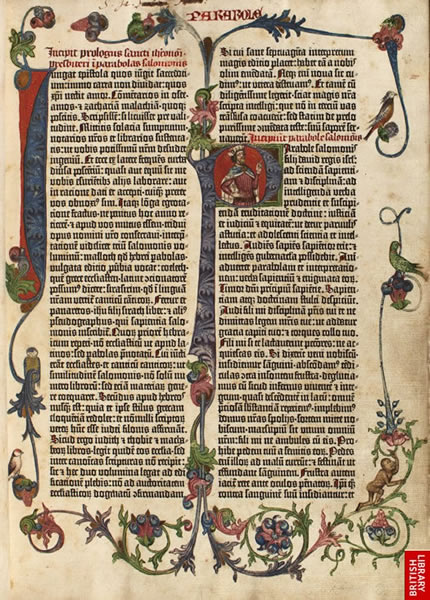 First page of Proverbs, Gutenberg Bible, British Library